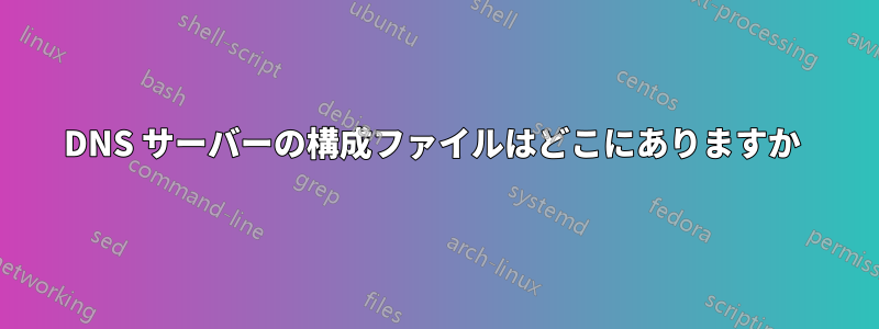 DNS サーバーの構成ファイルはどこにありますか 