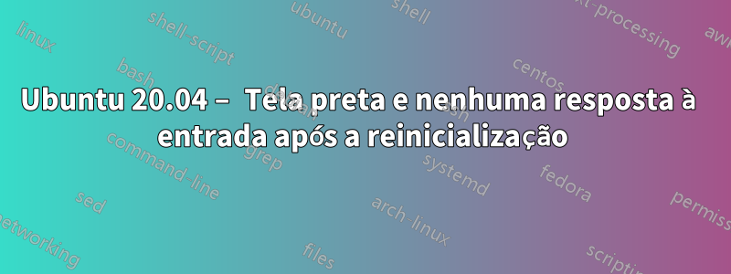 Ubuntu 20.04 – Tela preta e nenhuma resposta à entrada após a reinicialização