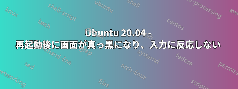 Ubuntu 20.04 - 再起動後に画面が真っ黒になり、入力に反応しない