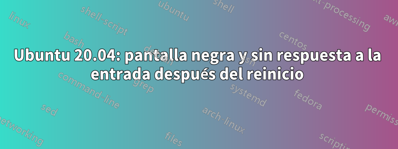 Ubuntu 20.04: pantalla negra y sin respuesta a la entrada después del reinicio