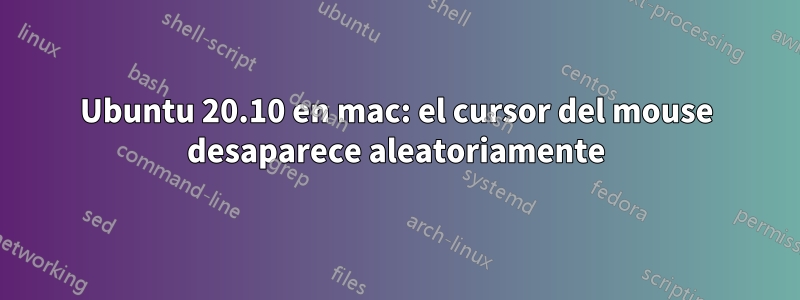 Ubuntu 20.10 en mac: el cursor del mouse desaparece aleatoriamente