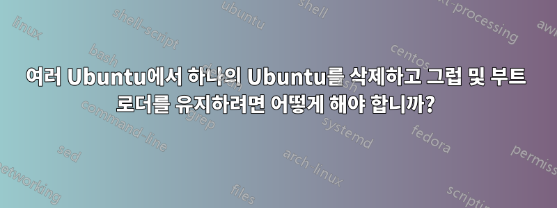 여러 Ubuntu에서 하나의 Ubuntu를 삭제하고 그럽 및 부트 로더를 유지하려면 어떻게 해야 합니까?