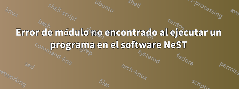 Error de módulo no encontrado al ejecutar un programa en el software NeST