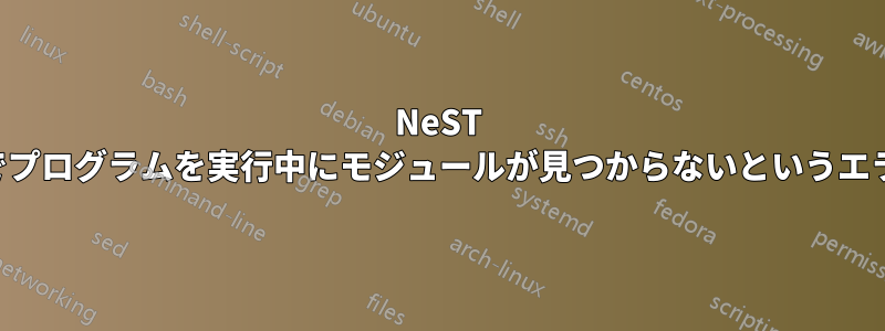 NeST ソフトウェアでプログラムを実行中にモジュールが見つからないというエラーが発生する