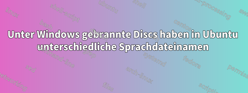 Unter Windows gebrannte Discs haben in Ubuntu unterschiedliche Sprachdateinamen