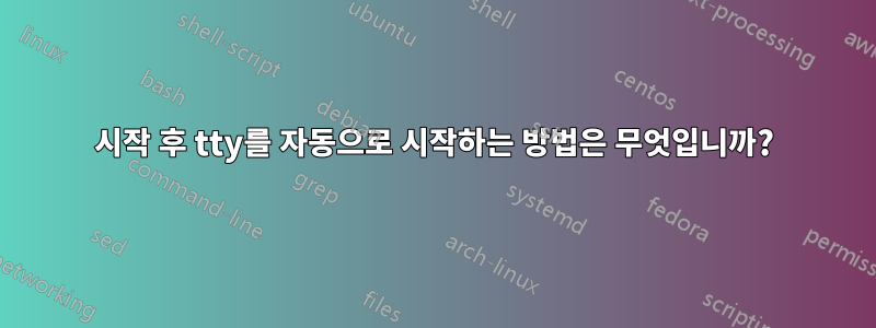 시작 후 tty를 자동으로 시작하는 방법은 무엇입니까?