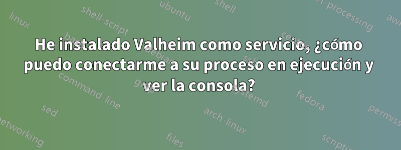 He instalado Valheim como servicio, ¿cómo puedo conectarme a su proceso en ejecución y ver la consola?