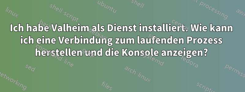 Ich habe Valheim als Dienst installiert. Wie kann ich eine Verbindung zum laufenden Prozess herstellen und die Konsole anzeigen?