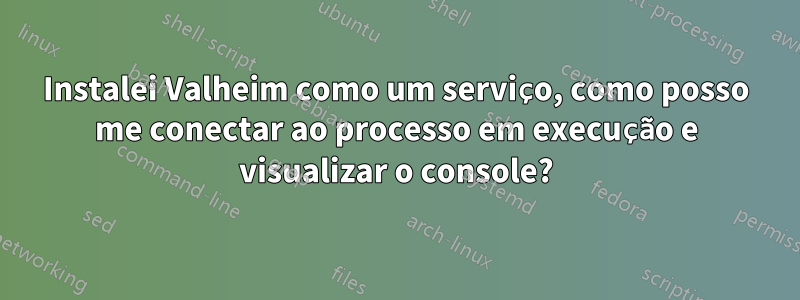 Instalei Valheim como um serviço, como posso me conectar ao processo em execução e visualizar o console?