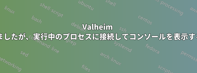 Valheim をサービスとしてインストールしましたが、実行中のプロセスに接続してコンソールを表示するにはどうすればよいでしょうか?