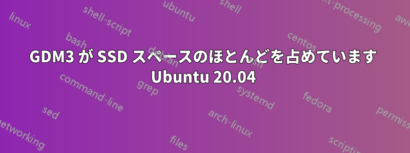 GDM3 が SSD スペースのほとんどを占めています Ubuntu 20.04