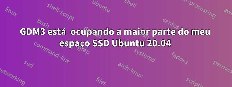 GDM3 está ocupando a maior parte do meu espaço SSD Ubuntu 20.04