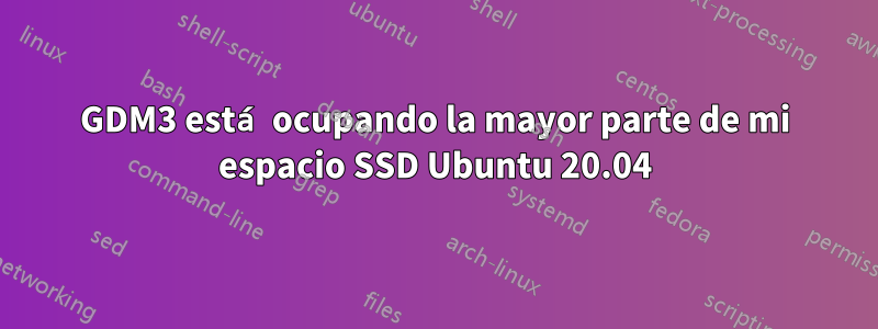 GDM3 está ocupando la mayor parte de mi espacio SSD Ubuntu 20.04