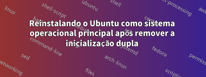 Reinstalando o Ubuntu como sistema operacional principal após remover a inicialização dupla