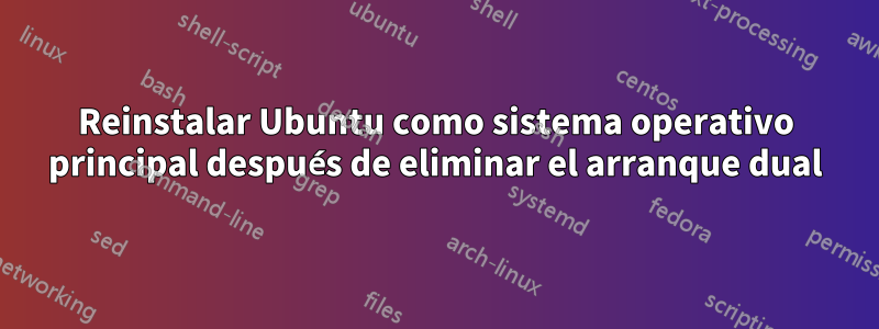 Reinstalar Ubuntu como sistema operativo principal después de eliminar el arranque dual