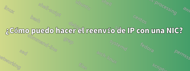 ¿Cómo puedo hacer el reenvío de IP con una NIC?