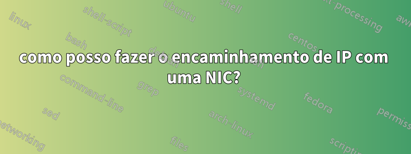 como posso fazer o encaminhamento de IP com uma NIC?