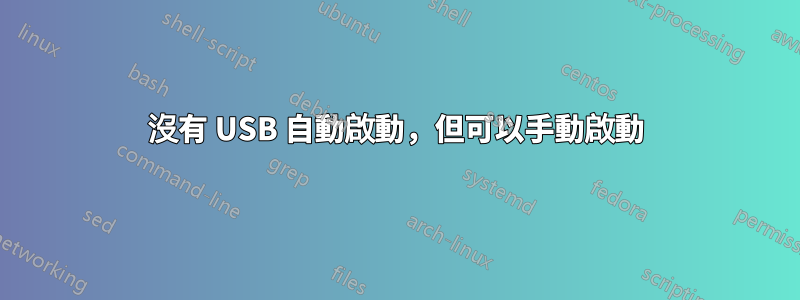 沒有 USB 自動啟動，但可以手動啟動