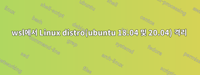 wsl에서 Linux distro(ubuntu 18.04 및 20.04) 격리