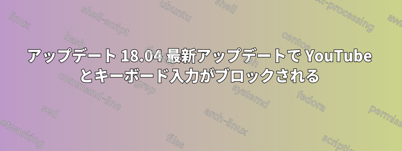 アップデート 18.04 最新アップデートで YouTube とキーボード入力がブロックされる