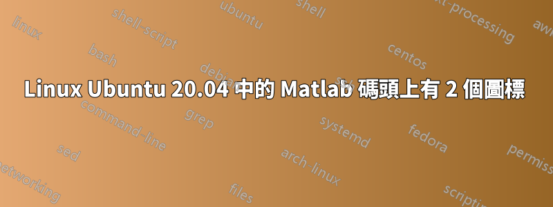 Linux Ubuntu 20.04 中的 Matlab 碼頭上有 2 個圖標