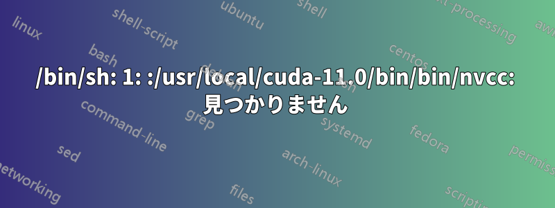 /bin/sh: 1: :/usr/local/cuda-11.0/bin/bin/nvcc: 見つかりません