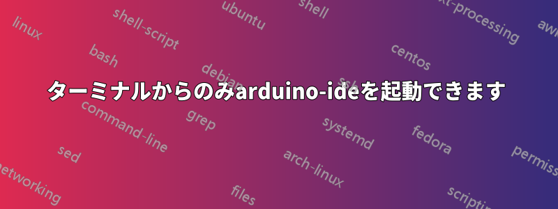 ターミナルからのみarduino-ideを起動できます