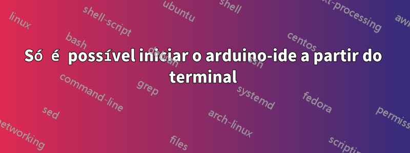 Só é possível iniciar o arduino-ide a partir do terminal