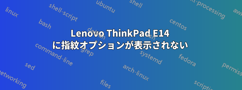 Lenovo ThinkPad E14 に指紋オプションが表示されない