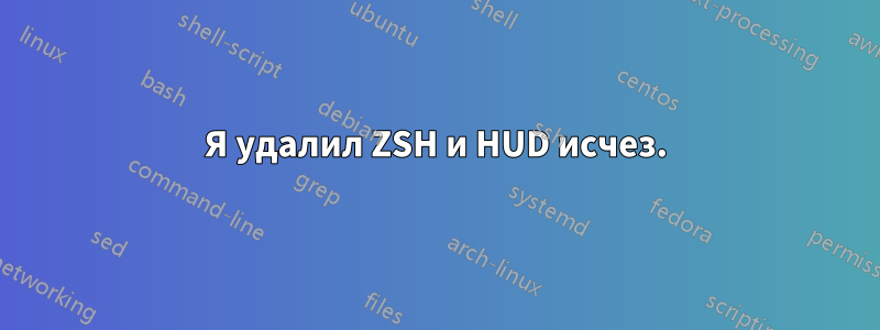 Я удалил ZSH и HUD исчез.