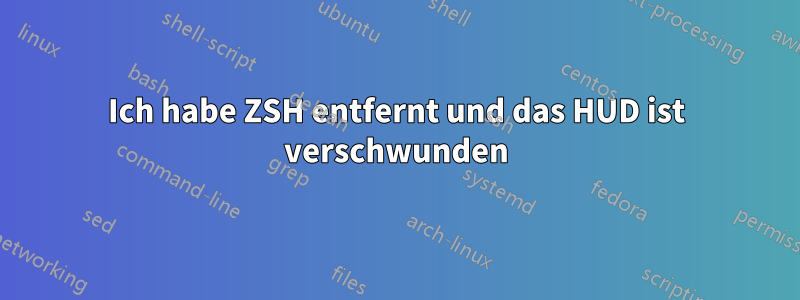 Ich habe ZSH entfernt und das HUD ist verschwunden