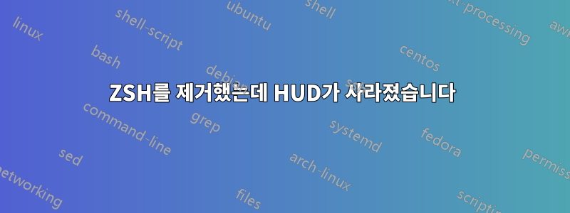 ZSH를 제거했는데 HUD가 사라졌습니다