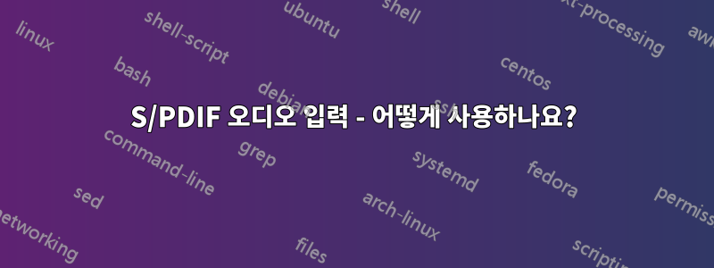 S/PDIF 오디오 입력 - 어떻게 사용하나요?