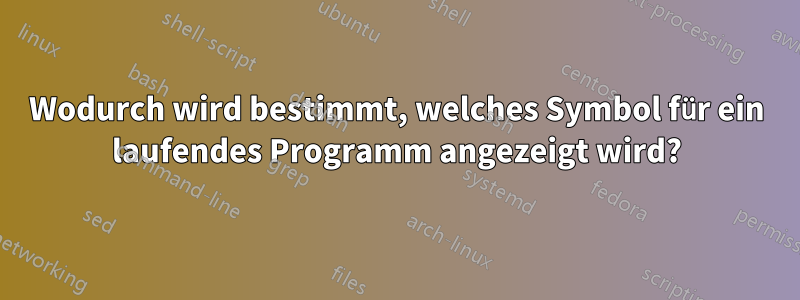 Wodurch wird bestimmt, welches Symbol für ein laufendes Programm angezeigt wird?