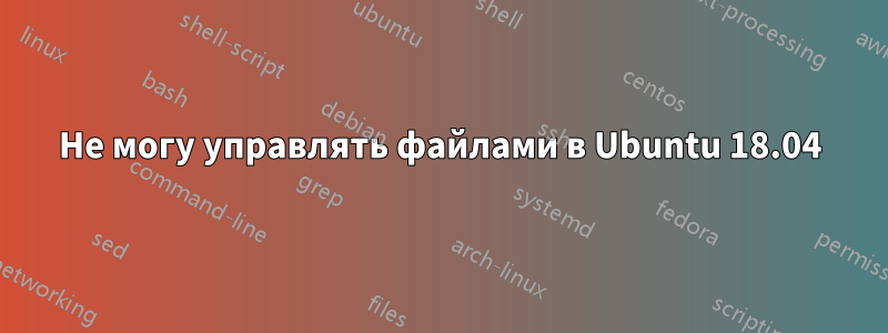 Не могу управлять файлами в Ubuntu 18.04