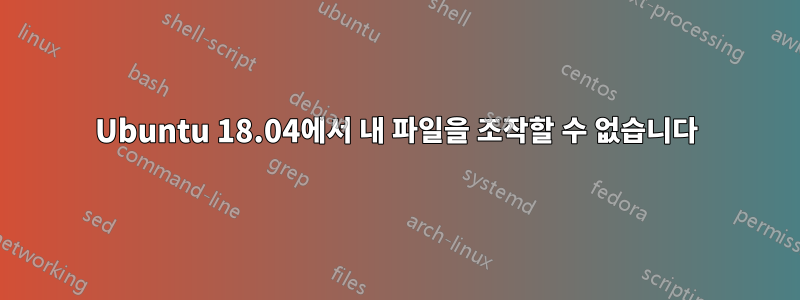 Ubuntu 18.04에서 내 파일을 조작할 수 없습니다