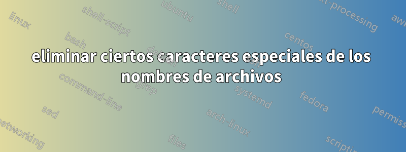 eliminar ciertos caracteres especiales de los nombres de archivos