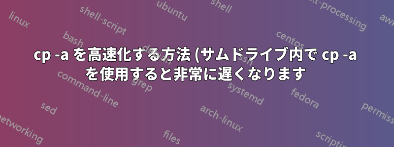 cp -a を高速化する方法 (サムドライブ内で cp -a を使用すると非常に遅くなります)