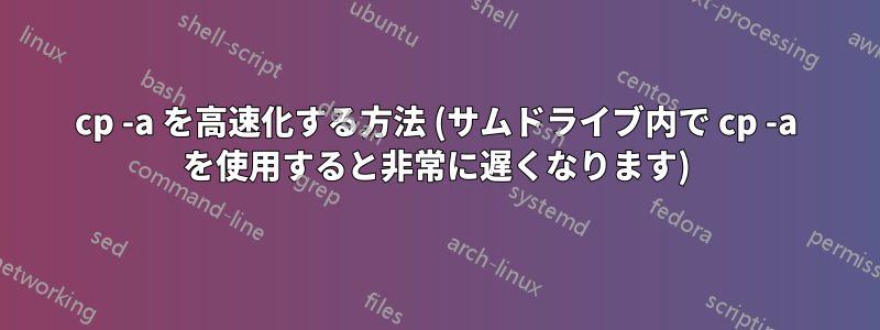 cp -a を高速化する方法 (サムドライブ内で cp -a を使用すると非常に遅くなります)