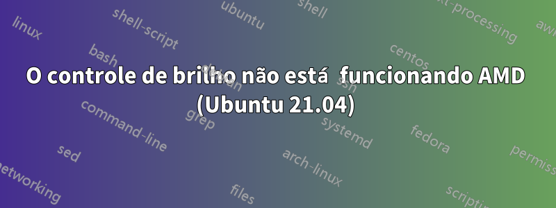 O controle de brilho não está funcionando AMD (Ubuntu 21.04)