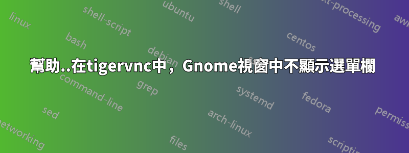 幫助..在tigervnc中，Gnome視窗中不顯示選單欄