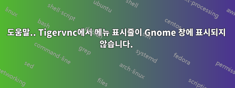 도움말.. Tigervnc에서 메뉴 표시줄이 Gnome 창에 표시되지 않습니다.