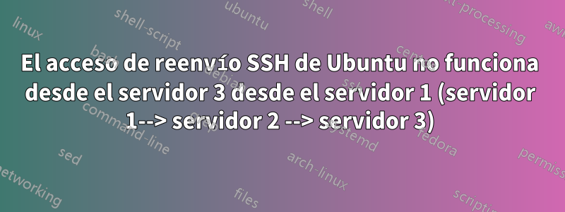 El acceso de reenvío SSH de Ubuntu no funciona desde el servidor 3 desde el servidor 1 (servidor 1--> servidor 2 --> servidor 3)