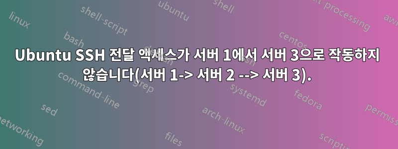 Ubuntu SSH 전달 액세스가 서버 1에서 서버 3으로 작동하지 않습니다(서버 1-> 서버 2 --> 서버 3).