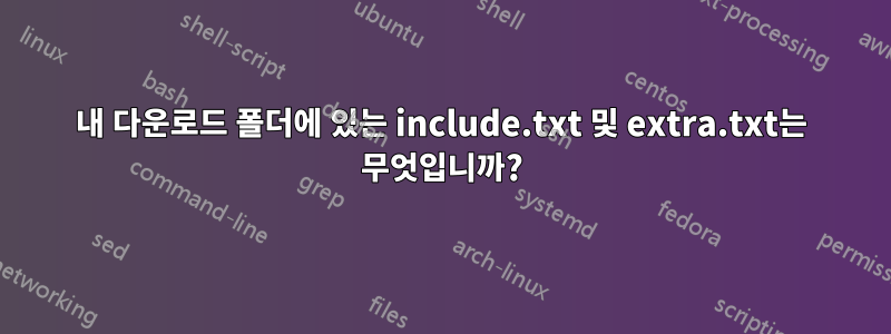 내 다운로드 폴더에 있는 include.txt 및 extra.txt는 무엇입니까?