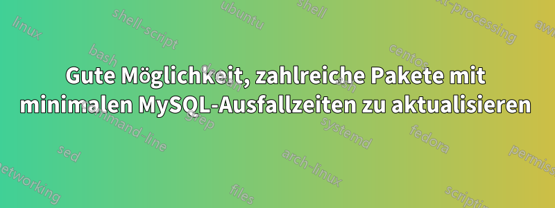 Gute Möglichkeit, zahlreiche Pakete mit minimalen MySQL-Ausfallzeiten zu aktualisieren