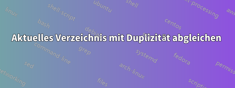 Aktuelles Verzeichnis mit Duplizität abgleichen