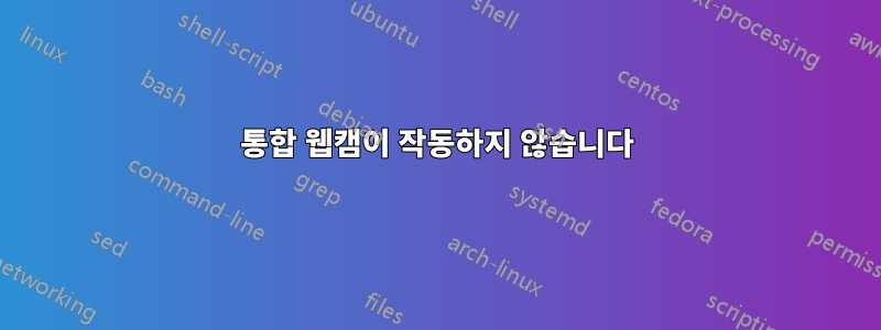 통합 웹캠이 작동하지 않습니다