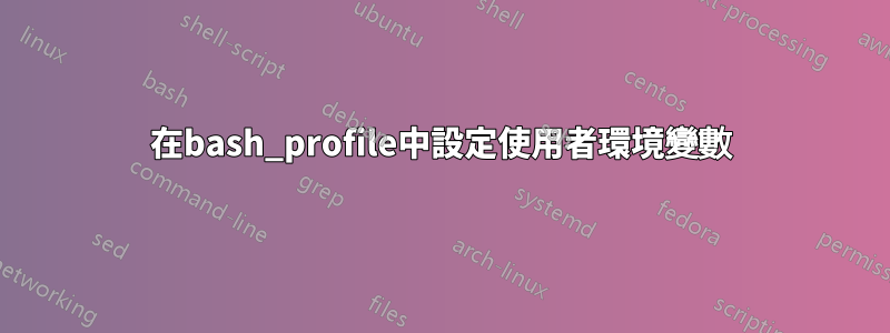 在bash_profile中設定使用者環境變數