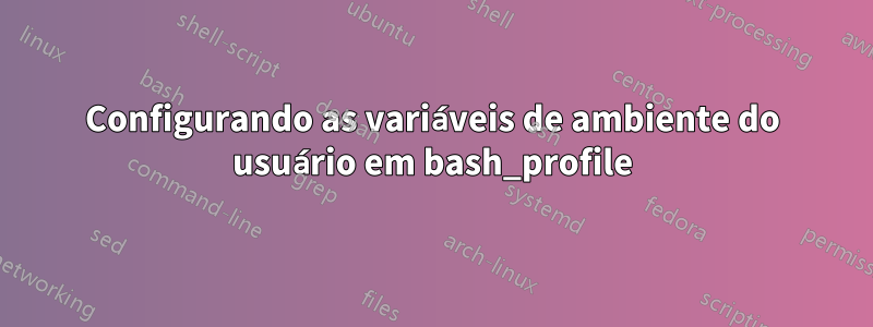 Configurando as variáveis ​​de ambiente do usuário em bash_profile